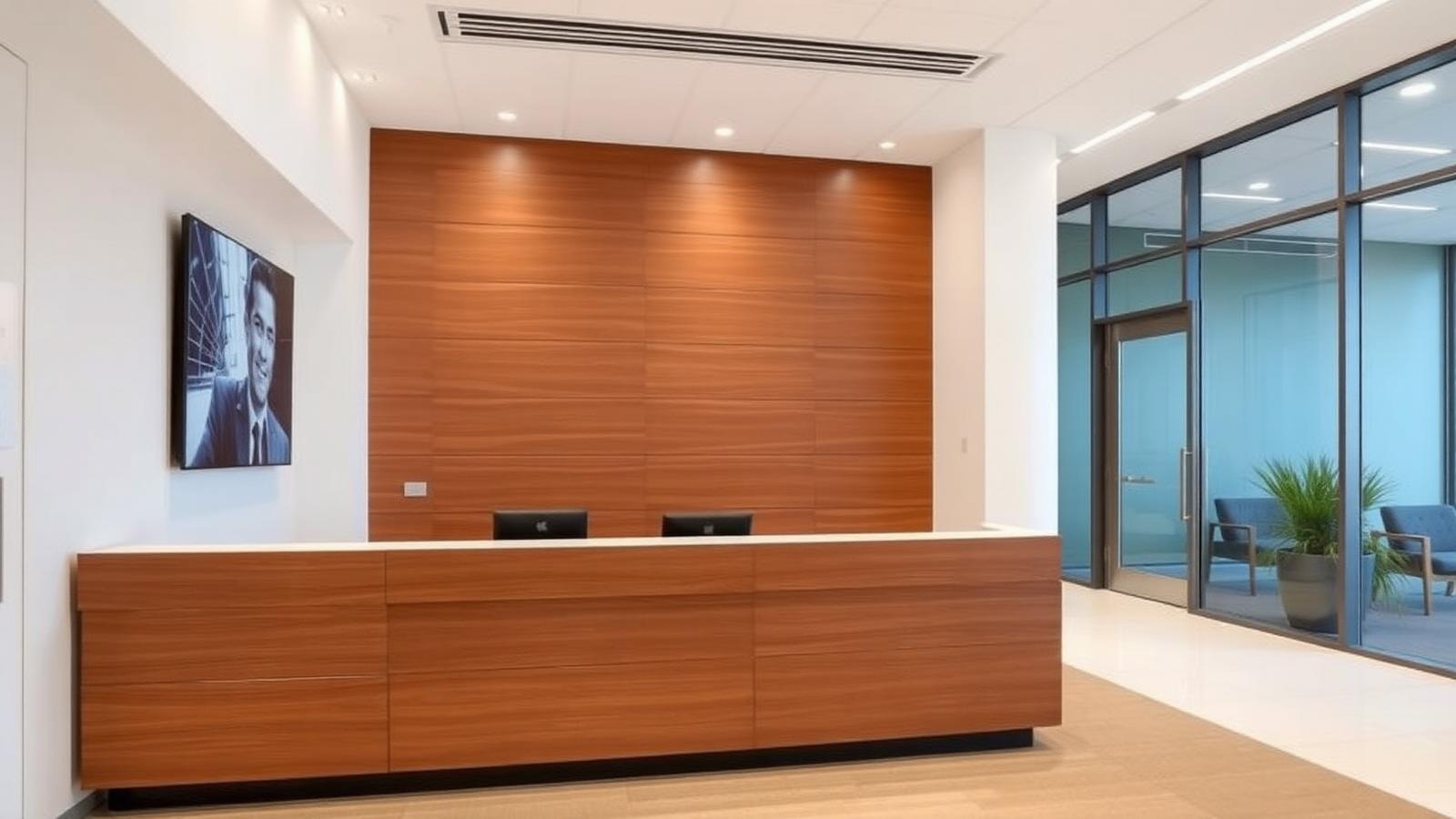 Commercial architectural millwork and custom cabinetry by a Boston cabinet maker at the Seaport Professional Center, Boston, MA