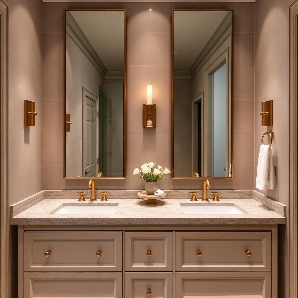 Luxury bathroom remodeler vanity project with custom cabinetry in Boston, MA