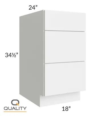 Three Drawer Bases – Flat 3DB18 — 18″ W × 34.5″ H × 24″ D