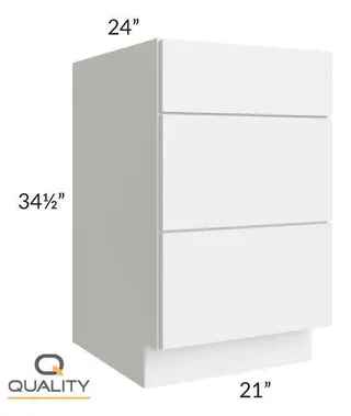 Three Drawer Bases – Flat 3DB21 — 21″ W × 34.5″ H × 24″ D