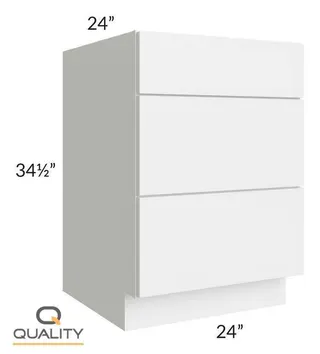 Three Drawer Bases – Flat 3DB24 — 24″ W × 34.5″ H × 24″ D