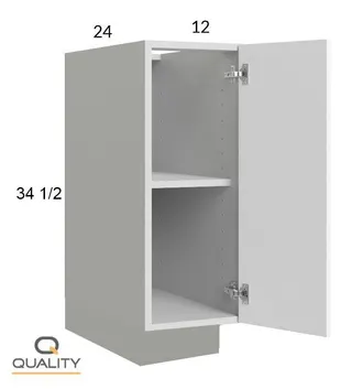 Single Door Single Drawer Bases – Flat B12 — 12″ W × 34.5″ H × 24″ D