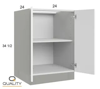Double Door Single Drawer Bases – Flat B24 — 24″ W × 34.5″ H × 24″ D