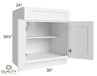 Sink Bases – Shaker SB30 — 30″ W × 34.5″ H × 24″ D