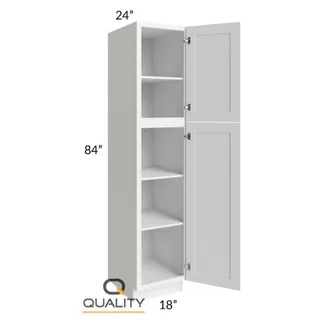 Utility Cabinets Two Doors – Shaker U188424 — 18″ W × 84″ H × 24″ D