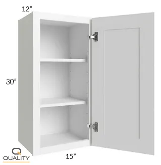 Single Door Wall Cabinets 30H – Skaker W1530 — 15″ W × 30″ H × 12″ D