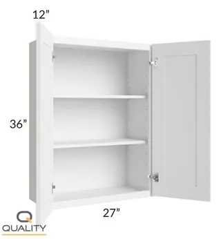 Single Door Wall Cabinets 30H – Shaker W2730 — 27″ W × 30″ H × 12″ D