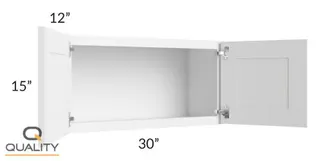 Wall Bridge Cabinets 15H – Shaker W3015 — 30″ W × 15″ H × 24″ D