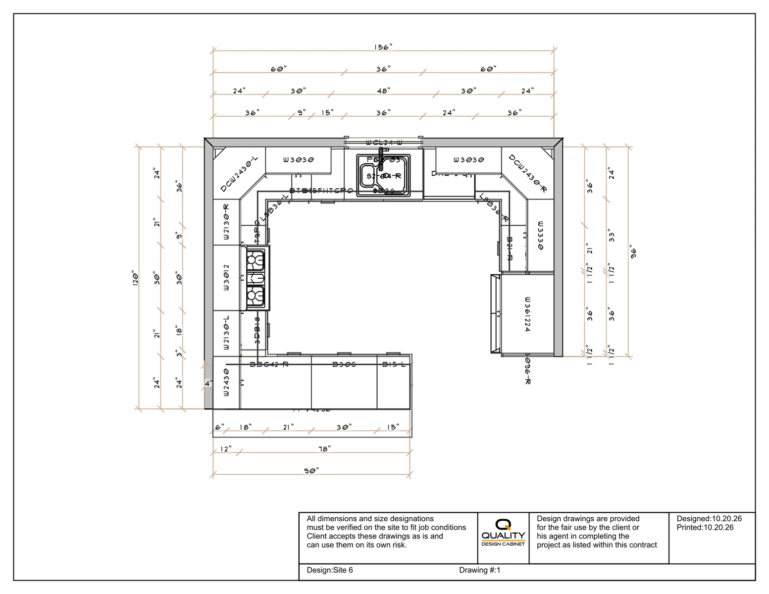Peninsula — dimensioned reference plan