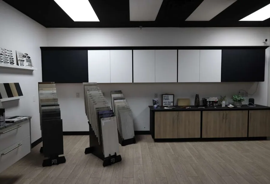 Display inside the Quality Design Cabinet showroom in Cranston