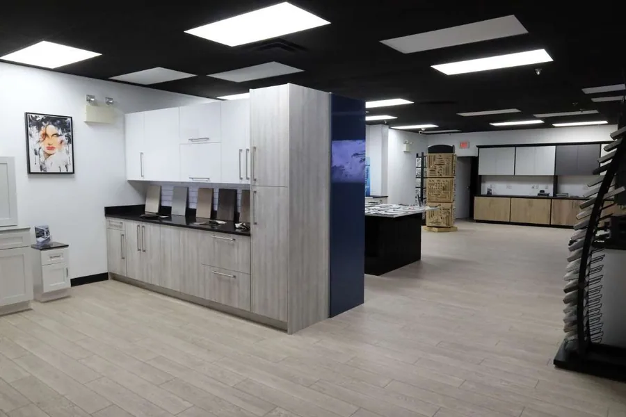 Display inside the Quality Design Cabinet showroom in Cranston