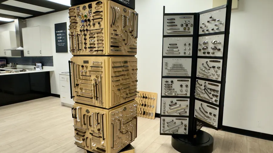 The hardware — Quality Design Cabinet showroom, Cranston